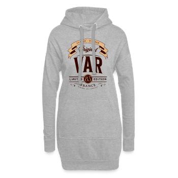 Département 83 Département Du Var France - Sweat-shirt à capuche long Femme - gris chiné - Devant