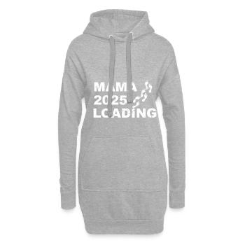 Ich werde 2025 Mama, Werdende Mama loading 2025 - Hoodie-Kleid - Grau meliert - Vorne