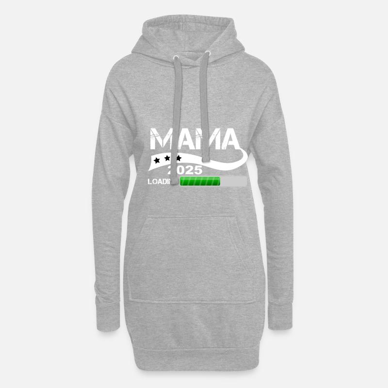Mutter 2025 loading, Ich werde 2025 Mutter - Hoodie-Kleid - Grau meliert