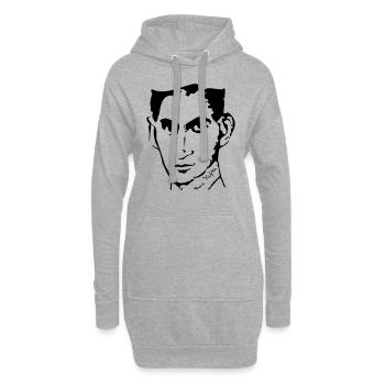 Porträt von Franz Kafka, - Hoodie-Kleid - Grau meliert - Vorne