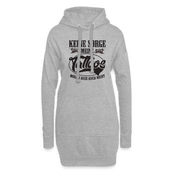 Tattoo - Hoodie-Kleid - Grau meliert - Vorne