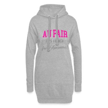 Au Pair c'est français pour génial - Sweat-shirt à capuche long Femme - gris chiné - Devant