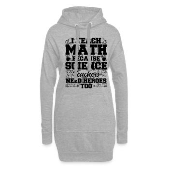 Math Teacher - Hoodie-Kleid - Grau meliert - Vorne