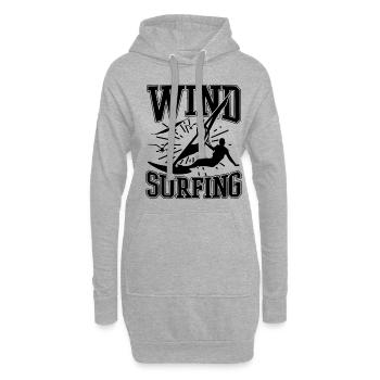 Windsurfing Windsurfer - Hoodie-Kleid - Grau meliert - Vorne