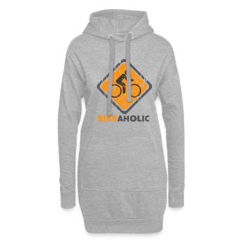 Bikeaholic - Fahrradliebhaber Radfahrer Mountainbi - Hoodie-Kleid - Grau meliert - Vorne