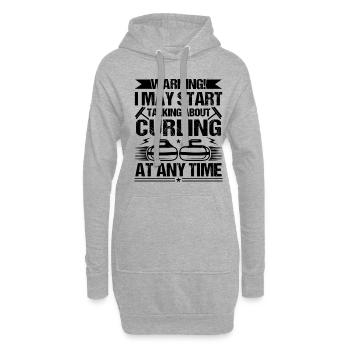Avertissement Je peux commencer à parler de curling - Sweat-shirt à capuche long Femme - gris chiné - Devant