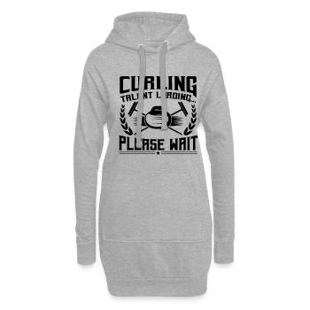 Curling Talent Loading Please Wait - Hoodie-Kleid - Grau meliert - Vorne