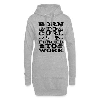 Né pour curl forcé de travailler curling drôle - Sweat-shirt à capuche long Femme - gris chiné - Devant