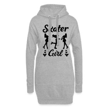 Skater Girl Drôle de patinage sur glace - Sweat-shirt à capuche long Femme - gris chiné - Devant