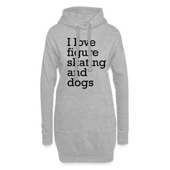 I Love Figure Skating And Dogs Funny Ice Skating - Hoodie-Kleid - Grau meliert - Vorne