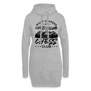 Ce qui se passe au club d’échecs reste au club d’échecs - Sweat-shirt à capuche long Femme - gris chiné - Devant