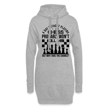 Une journée sans jouer aux échecs Citations drôles d’échecs - Sweat-shirt à capuche long Femme - gris chiné - Devant