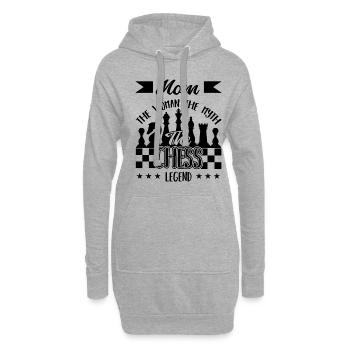 Mom The Woman The Myth The Chess Legend - Hoodie-Kleid - Grau meliert - Vorne
