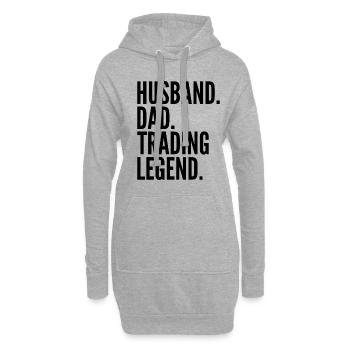 Mari Papa Trading Légende Drôle Trader Citation - Sweat-shirt à capuche long Femme - gris chiné - Devant