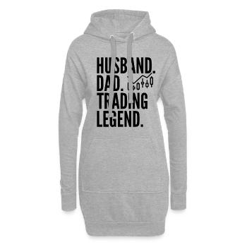 Mari Papa Trading Légende Drôle Trader Citation - Sweat-shirt à capuche long Femme - gris chiné - Devant