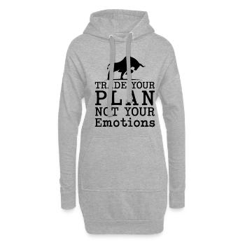 Tradez votre plan pas vos émotions Citations des investisseurs - Sweat-shirt à capuche long Femme - gris chiné - Devant