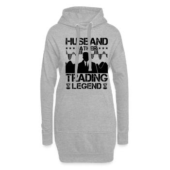 Mari Père Trading Légende Drôle Trader Citation - Sweat-shirt à capuche long Femme - gris chiné - Devant