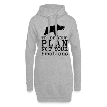 Tradez votre plan pas vos émotions Marché baissier - Sweat-shirt à capuche long Femme - gris chiné - Devant