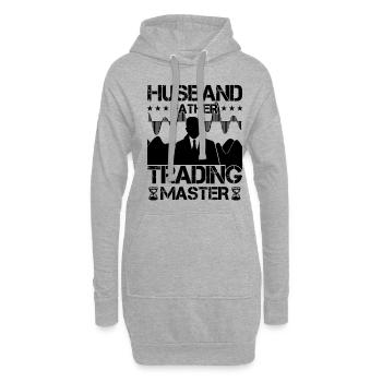 Mari Père Trading Master Funny Trader Citation - Sweat-shirt à capuche long Femme - gris chiné - Devant