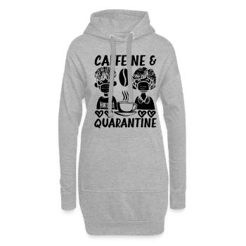 Caffeine And Quarantine Funny Social Distancing - Hoodie Dress - heather grey - Front