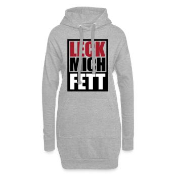 Leck Mich Fett | Farben änderbar - Hoodie-Kleid - Grau meliert - Vorne