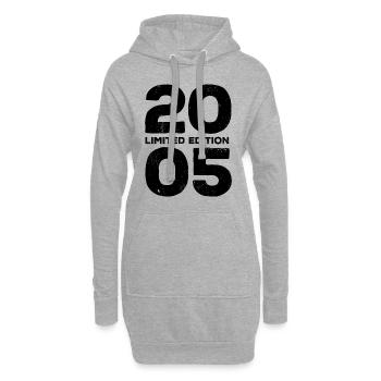 2005 Édition Limitée - Cadeau d’anniversaire - Sweat-shirt à capuche long Femme - gris chiné - Devant