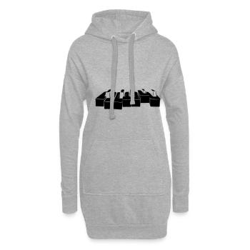 Piano - Sweat-shirt à capuche long Femme - gris chiné - Devant