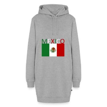 Mexiko - Mexico -Flagge - Kunstdesign-Geschenkidee - Hoodie-Kleid - Grau meliert - Vorne