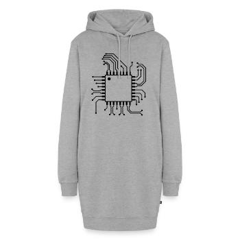 Circuit microprocesseur électronique FPGA circuit electrot - Sweat-shirt à capuche long Femme - gris chiné - Devant