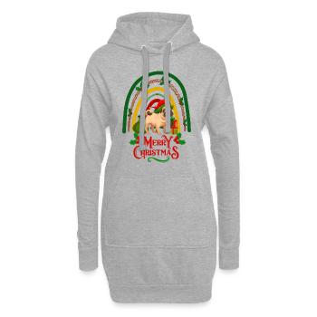 Weihnachten Mops Liebhaber Kawaii - Hoodie-Kleid - Grau meliert - Vorne