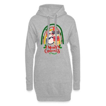 Pingouin de Noël avec cadeaux Joyeux Noël - Sweat-shirt à capuche long Femme - gris chiné - Devant