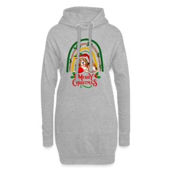 Noël Beagle souhaite Joyeux Noël - Sweat-shirt à capuche long Femme - gris chiné - Devant