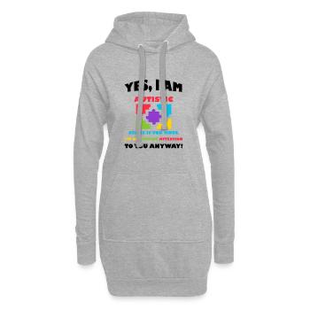 Sensibilisation à l'autisme autistique - Sweat-shirt à capuche long Femme - gris chiné - Devant