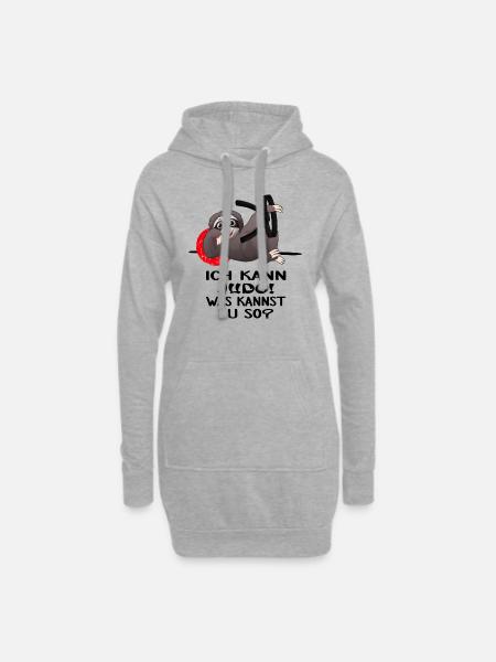 Judoka kann Judo Kampfsport-JUDO - Hoodie-Kleid - Grau meliert