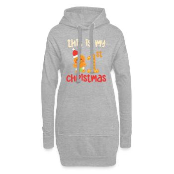 this is my 1.christmas - Hoodie-Kleid - Grau meliert - Vorne