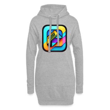 Multicolore cube color - Sweat-shirt à capuche long Femme - gris chiné - Devant