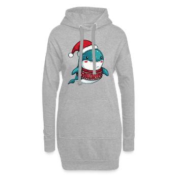 Wal Weihnachten - Hoodie-Kleid - Grau meliert - Vorne