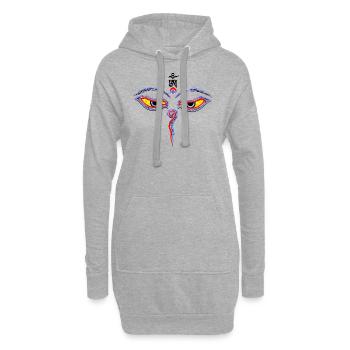 Wisdom Eyes Of Buddha - Bodhnath temple eyes 1 - Sweat-shirt à capuche long Femme - gris chiné - Devant