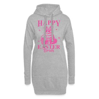 Happy Easter Bruh - Hoodie-Kleid - Grau meliert - Vorne