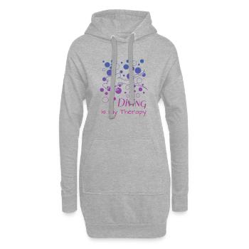 diving - Hoodie-Kleid - Grau meliert - Vorne