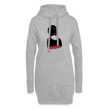 meatman - Hoodie-Kleid - Grau meliert - Vorne