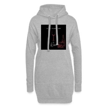 Time for Wine! - Hoodie-Kleid - Grau meliert - Vorne