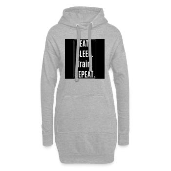 Sticker Training - Hoodie-Kleid - Grau meliert - Vorne