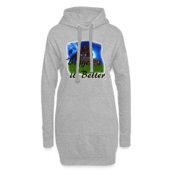 Bigger it Better - Oni Krieger Charakter - Hoodie-Kleid - Grau meliert - Vorne