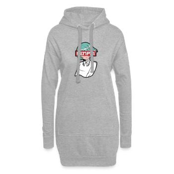 Un fan d’anime présente un cosplay de dessin animé japonais - Sweat-shirt à capuche long Femme - gris chiné - Devant