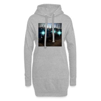 202210101665398476467 - Sweat-shirt à capuche long Femme - gris chiné - Devant