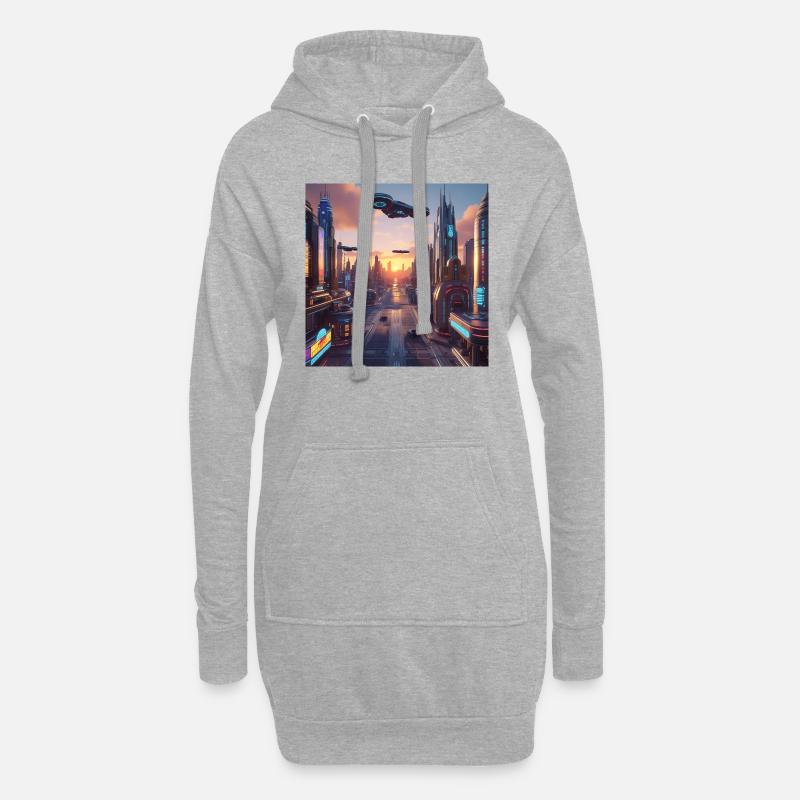 Kunst - Hoodie-Kleid - Grau meliert