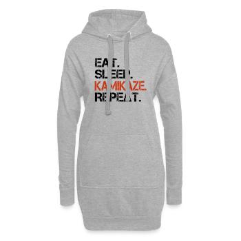 manger dormir répéter kamikaze - Sweat-shirt à capuche long Femme - gris chiné - Devant