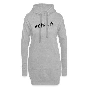 Evolution of Kitesurfen - Hoodie-Kleid - Grau meliert - Vorne