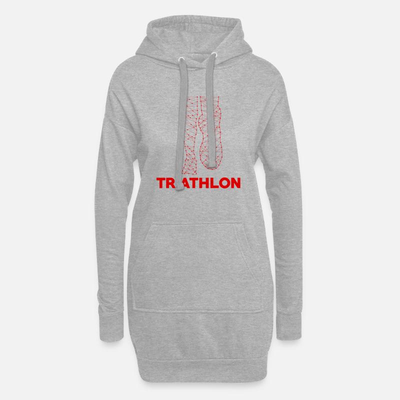 Triathlon - Hoodie-Kleid - Grau meliert